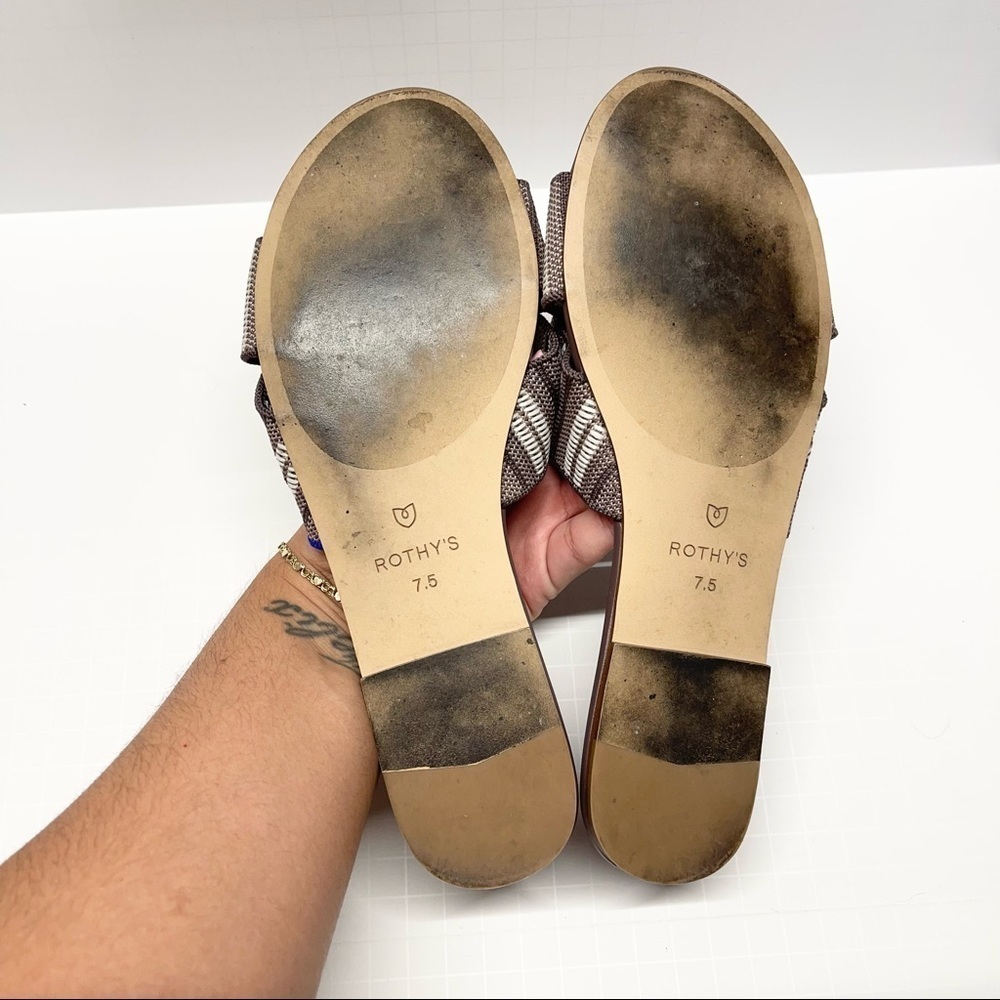 Rothys The Knot Sandals Twist Taupe Slide - Picture 5 of 7